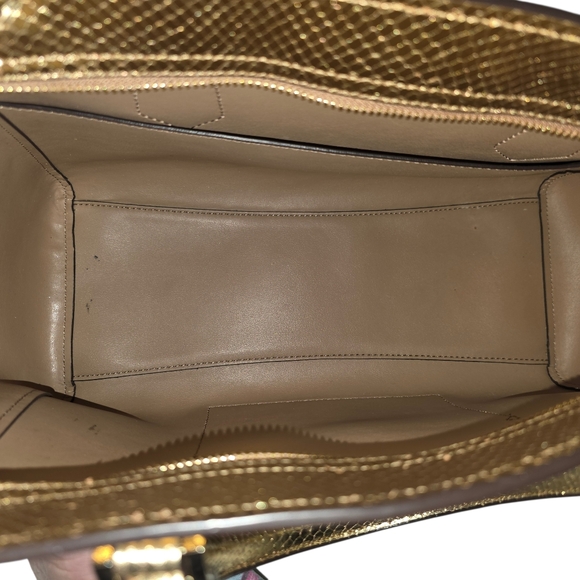 Michael Kors Hayes Pale Gold Large Leather Satchel - Picture 4 of 8